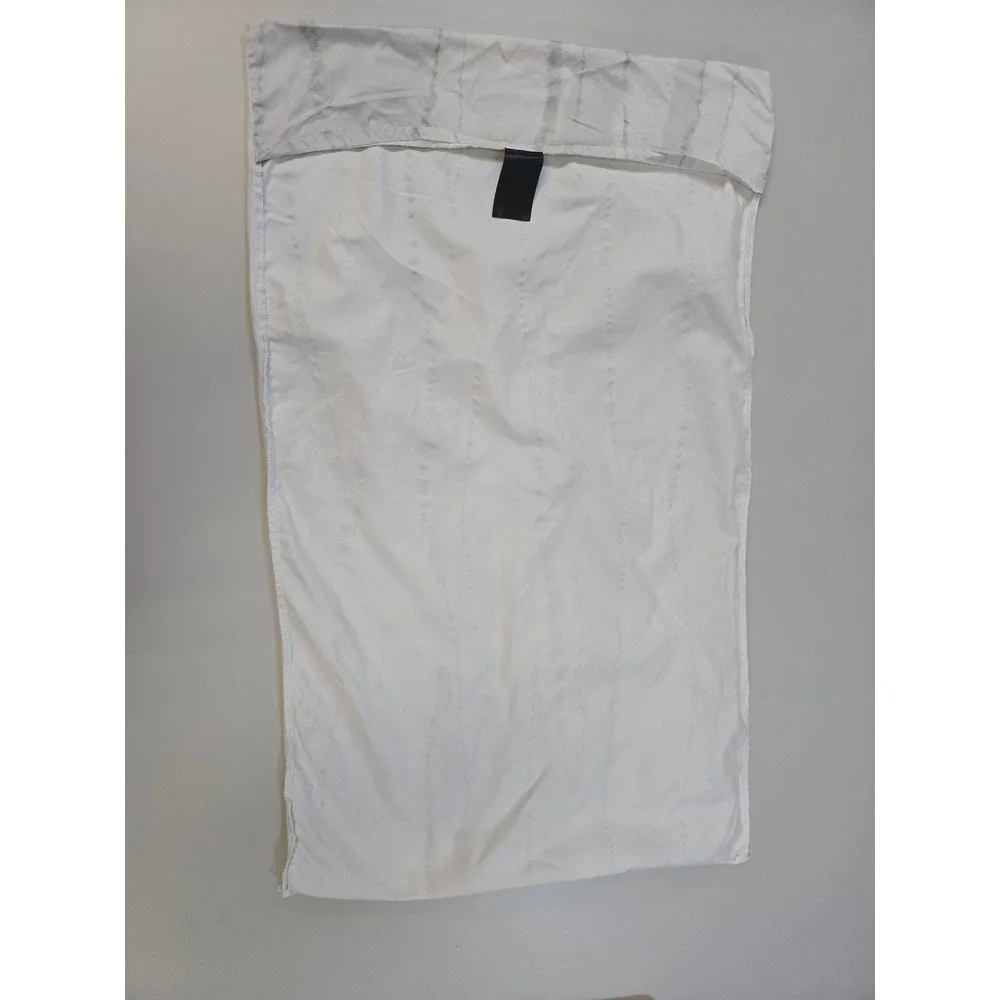 Donna‎ Karan Home White Grey Watercolor Stripe Standard Pillowcase Set of 2